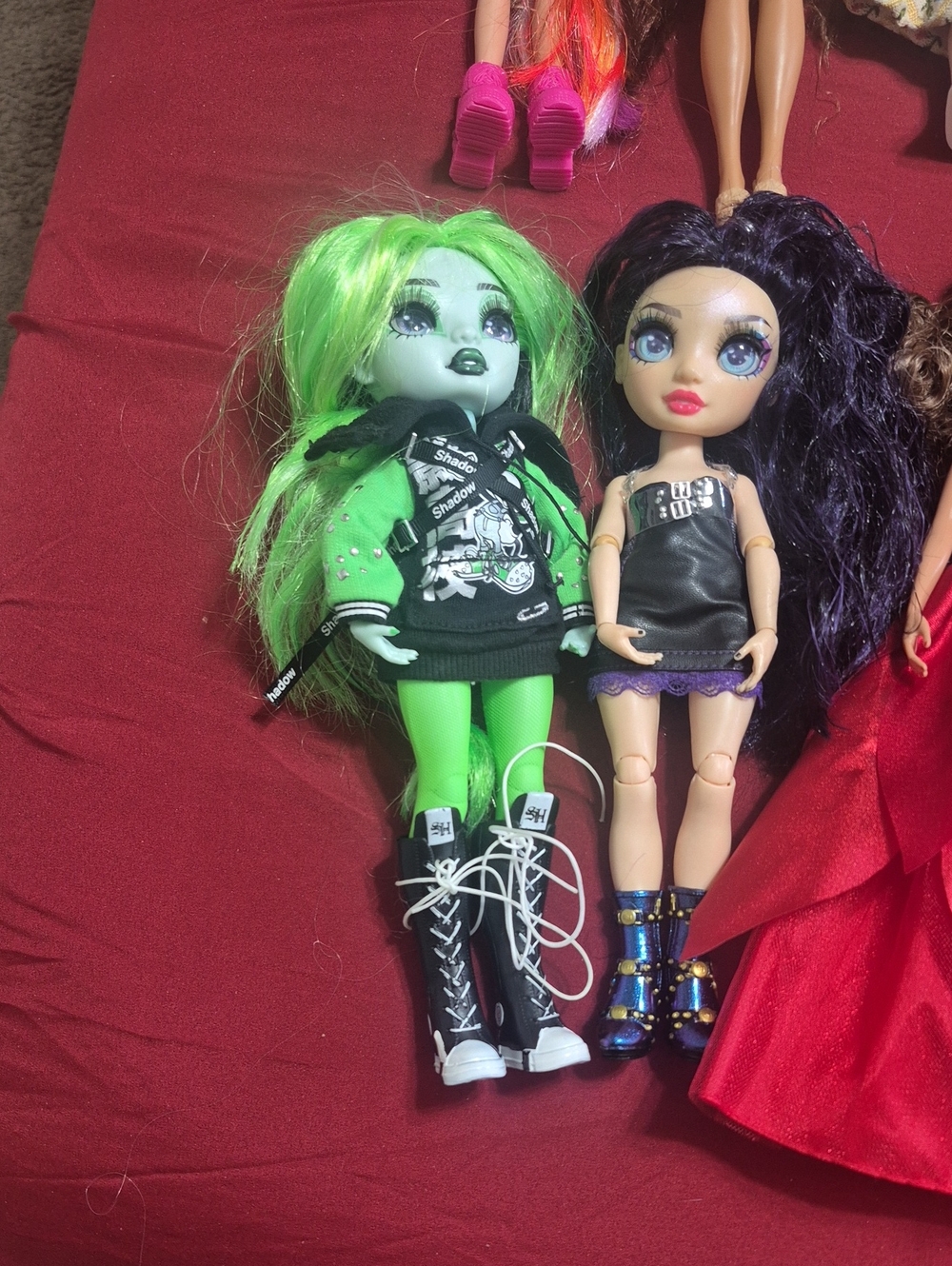 MOTHER Neon Green Hair Punk Fashion Doll with Black Hoodie
